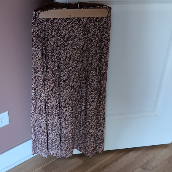 Madewell Brown Pleated A-Line Skirt - Picture 3 of 5